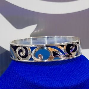 BRIGHTON RETIRED BLUE WAVE BANGLE BRACELET